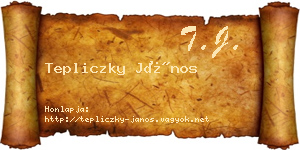 Tepliczky János névjegykártya