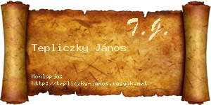 Tepliczky János névjegykártya