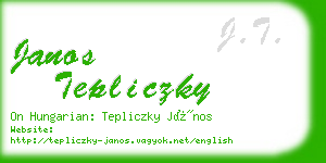 janos tepliczky business card